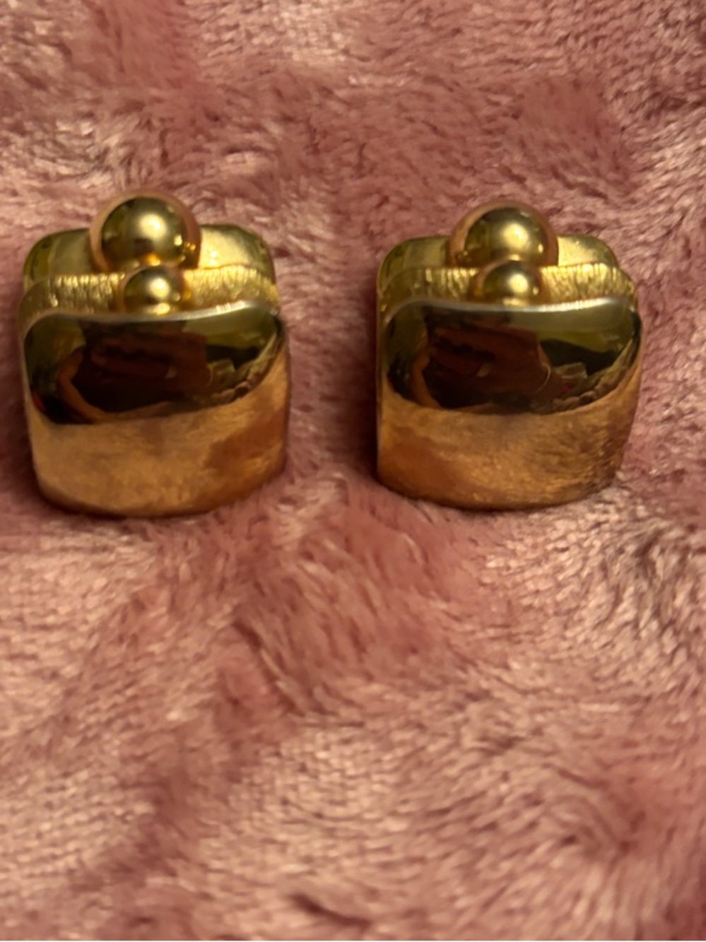 Vintage 1980s “Power Dress” Gold-Tone Dome Clip Earrings - Women Jewelry
